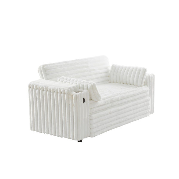 English Elm New Convertible Sleeper Loveseat with USB Charging Port and Cup Holder Armrests W588P445223