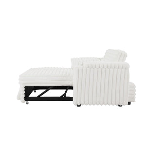 English Elm New Convertible Sleeper Loveseat with USB Charging Port and Cup Holder Armrests W588P445223