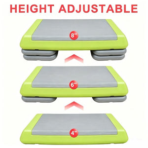 English Elm Adjustable Aerobic Step Platform with 4 Risers for Cardio and Strength Training W5916P514923
