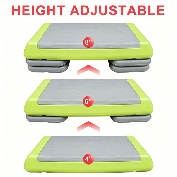 English Elm Adjustable Aerobic Step Platform with 4 Risers for Cardio and Strength Training W5916P514923