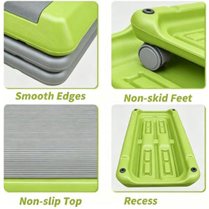 English Elm Adjustable Aerobic Step Platform with 4 Risers for Cardio and Strength Training W5916P514923