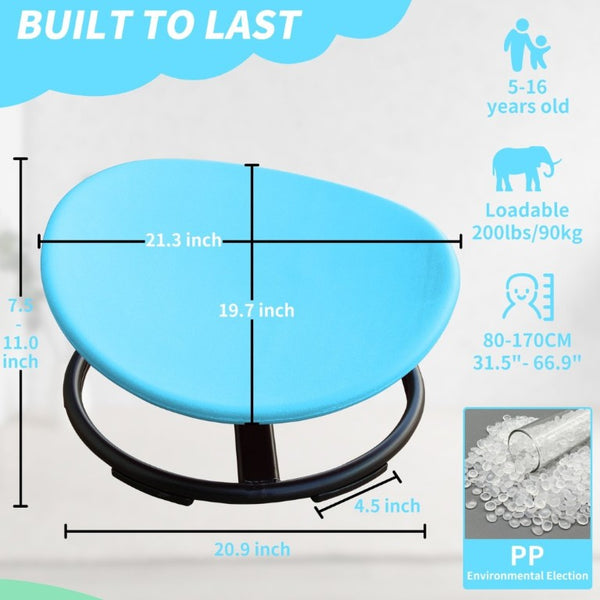 English Elm Sensory Spin Disc Chair for Kids with ADHD Autism Motor Skills Balance Training Baby Blue W5916P532345