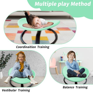 English Elm Sensory Spin Disc Chair for Kids with ADHD Autism Motor Skills Balance Training Creamy Green W5916P532347