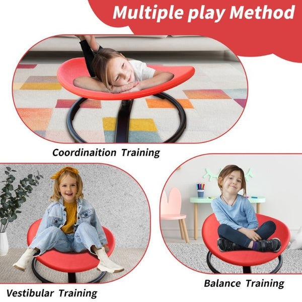 English Elm Sensory Spin Disc Chair for Kids with ADHD Autism Motor Skills Balance Training Red W5916P532348