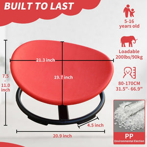 English Elm Sensory Spin Disc Chair for Kids with ADHD Autism Motor Skills Balance Training Red W5916P532348
