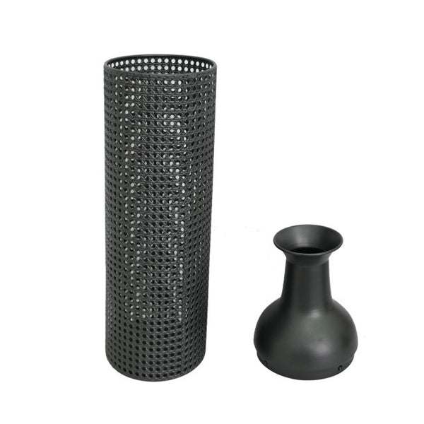 English Elm Decorative Metal Floor Vase Trio Leaf Print Cylindrical Set for Entryway Living Room W5977P521293