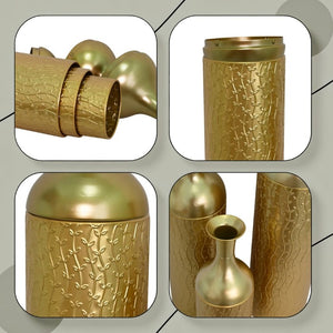 English Elm Decorative Gold Leaf Metal Floor Vase Trio Graduated Heights for Entryway Living Room W5977P521295