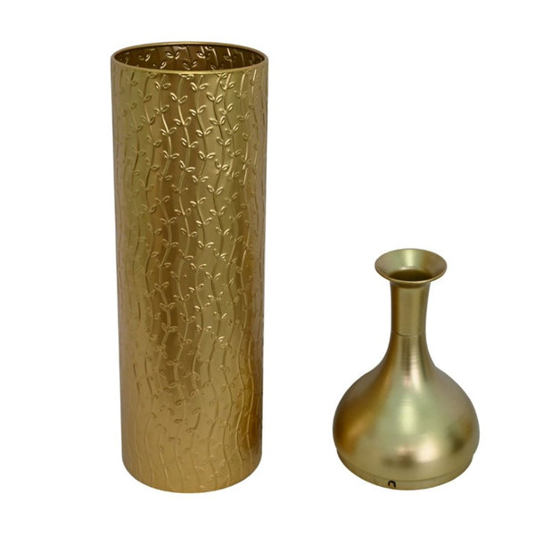 English Elm Decorative Gold Leaf Metal Floor Vase Trio Graduated Heights for Entryway Living Room W5977P521295