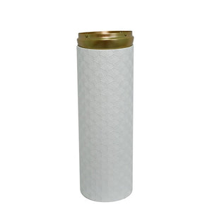 English Elm Decorative Floor Vase Set of 3 White Metal with Hand Applied Gold Leaf Pattern W5977P521297