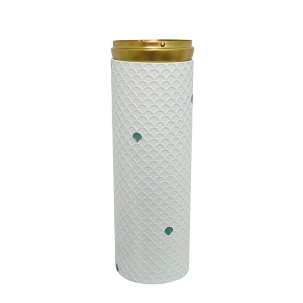 English Elm Decorative White Metal Floor Vase Trio with Hand Applied Gold Leaf for Entryways W5977P521298