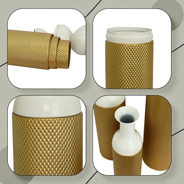 English Elm Decorative White Gold Honeycomb Metal Floor Vase Trio Graduated Heights Living Room W5977P521305
