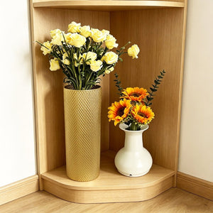 English Elm Decorative White Gold Honeycomb Metal Floor Vase Trio Graduated Heights Living Room W5977P521305