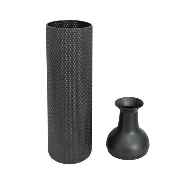English Elm Decorative Honeycomb Metal Floor Vase Trio Handcrafted Black Silver Leaf Finish W5977P521306