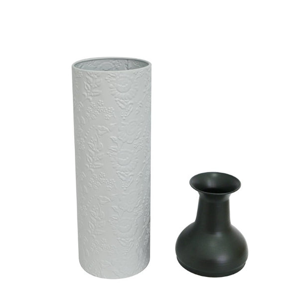 English Elm Decorative Glazed Metal Floor Vase Trio Embossed Leaf Pattern Sculptural Living Room Accent W5977P521307