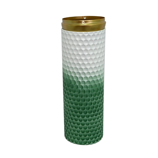 English Elm Decorative Metal Floor Vase Trio Handcrafted White Green Leaf Artisan Home Accent W5977P521310