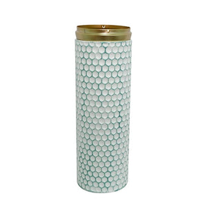 English Elm Decorative Metal Floor Vase Trio White Gold Honeycomb Texture Graduated Heights Home W5977P521314