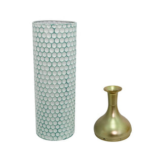 English Elm Decorative Metal Floor Vase Trio White Gold Honeycomb Texture Graduated Heights Home W5977P521314