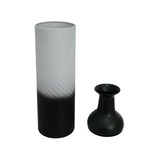 English Elm Decorative Glazed Metal Floor Vase Trio Black Leaf Pattern for Living Room Entryway W5977P521316