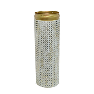 English Elm Decorative White Gold Honeycomb Metal Floor Vase Trio Sculptural Entryway Set W5977P521317