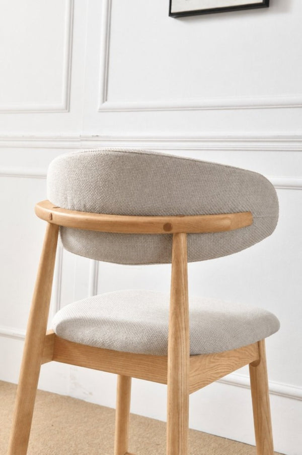 English Elm Set of 2 Solid Ash Wood Counter Stools Mid-Century Scandinavian Kitchen Bar Seating Oak W5982P506630