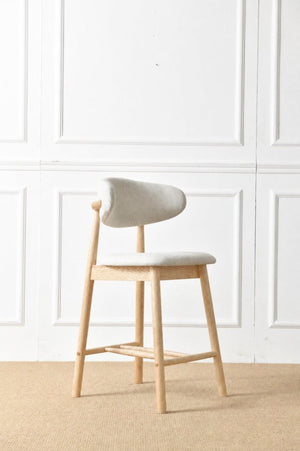 English Elm Set of 2 Solid Ash Wood Counter Stools Mid-Century Scandinavian Kitchen Bar Seating Oak W5982P506630