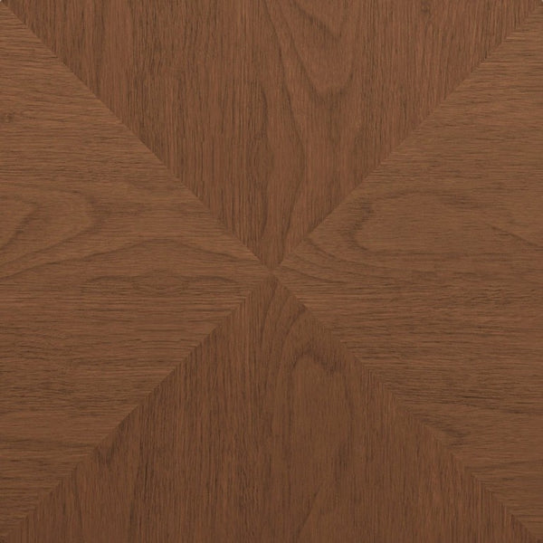 English Elm 35.43 Inch Round Walnut Veneer Coffee Table with Dual Hidden Drawers and Sphere Legs W6002P517635
