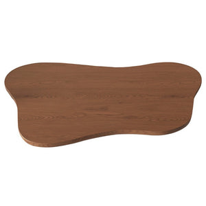 English Elm 47.24 Inch Cloud Shaped Mid-Century Coffee Table Walnut Top with Drawers for Living Room W6002S00005