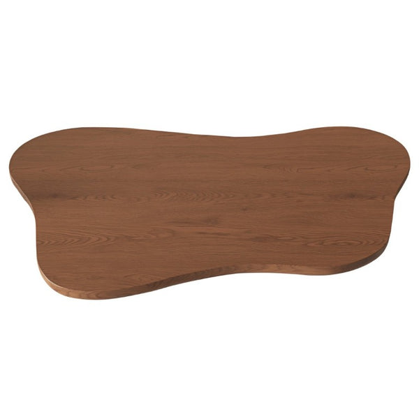 English Elm 47.24 Inch Cloud Shaped Mid-Century Coffee Table Walnut Top with Drawers for Living Room W6002S00005