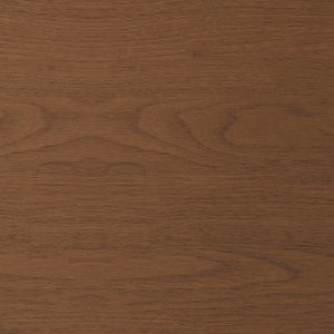 English Elm 35.43 Inch Round Walnut Finish Coffee Table with Hidden Drawer and Black Sphere Legs W6002S00007