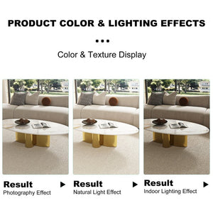 English Elm 47.24 Oval Walnut Veneer Coffee Table with Ash Base for Modern Living Rooms Gold+White Sintered Stone, Stainless Steel W6002S00018