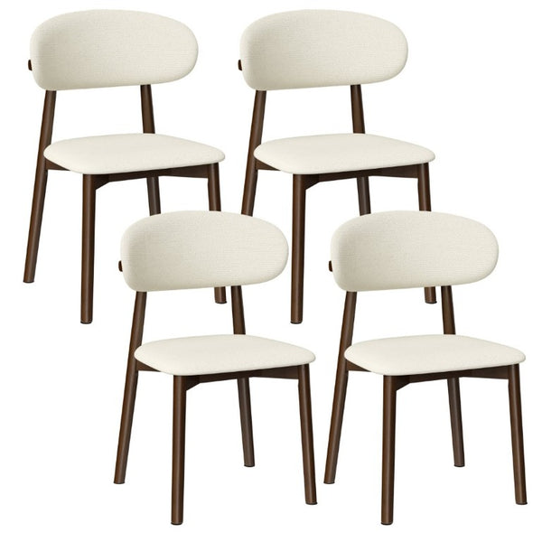 English Elm Solid Oak Farmhouse Dining Chairs Set of 4 Chenille Upholstered with Metal Reinforced Frame W6013P507662