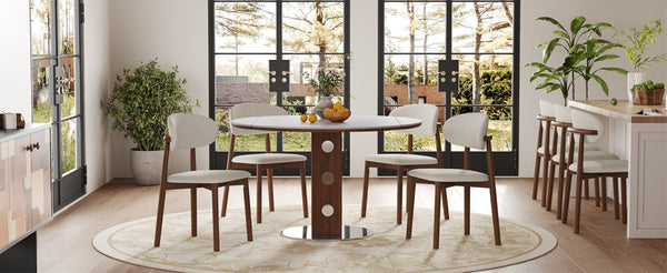 English Elm Solid Oak Farmhouse Dining Chairs Set of 4 Chenille Upholstered with Metal Reinforced Frame W6013P507662
