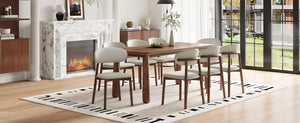 English Elm Solid Oak Farmhouse Dining Chairs Set of 4 Chenille Upholstered with Metal Reinforced Frame W6013P507662