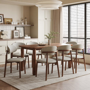 English Elm Solid Oak Farmhouse Dining Chairs Set of 4 Chenille Upholstered with Metal Reinforced Frame W6013P507662
