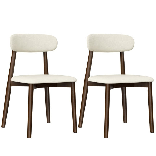 English Elm Solid Oak Farmhouse Dining Chairs Set of 2 Chenille Upholstered with Metal Reinforced Frame W6013P507667
