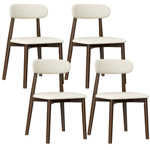 English Elm Solid Oak Farmhouse Dining Chair Set Walnut Finish Chenille Seat with Metal Bracing W6013P507669