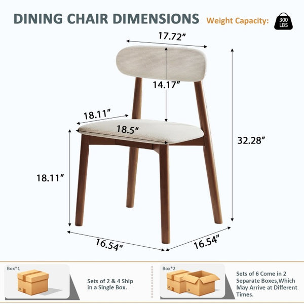 English Elm Solid Oak Farmhouse Dining Chair Set Walnut Finish Chenille Seat with Metal Bracing W6013P507669