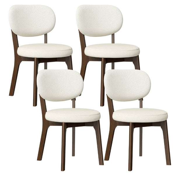 English Elm Solid Oak Farmhouse Dining Chairs Set of 4 Chenille Upholstered Walnut Finish Kitchen W6013P507678