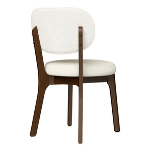 English Elm Solid Oak Farmhouse Dining Chairs Set of 4 Chenille Upholstered Walnut Finish Kitchen W6013P507678