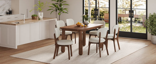 English Elm Solid Oak Farmhouse Dining Chairs Set of 4 Chenille Upholstered Walnut Finish Kitchen W6013P507678