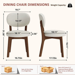 English Elm Solid Oak Farmhouse Dining Chairs Set of 4 Chenille Upholstered Walnut Finish Kitchen W6013P507678