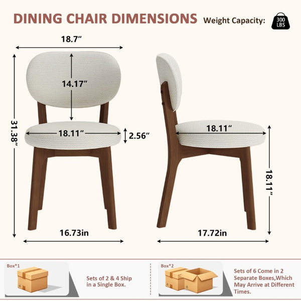 English Elm Solid Oak Farmhouse Dining Chairs Set of 4 Chenille Upholstered Walnut Finish Kitchen W6013P507678