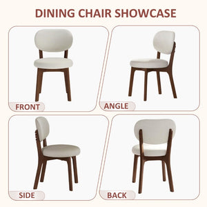 English Elm Solid Oak Farmhouse Dining Chairs Set of 4 Chenille Upholstered Walnut Finish Kitchen W6013P507678