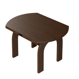 English Elm 51.2 Inch Solid Wood Round Drop Leaf Dining Table Walnut Finish Farmhouse Small Space W6013P531651