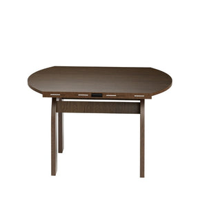 English Elm 51.2 Inch Solid Wood Round Drop Leaf Dining Table Walnut Finish Farmhouse Small Space W6013P531651