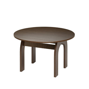 English Elm 51.2 Inch Solid Wood Round Drop Leaf Dining Table Walnut Finish Farmhouse Small Space W6013P531651