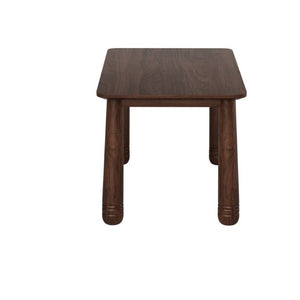 English Elm 63 Inch Solid Wood Rectangular Dining Table Walnut Farmhouse Style Seats Six W6013S00010