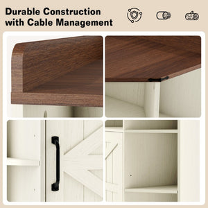 English Elm Corner Industrial Bookshelf Six Cubby Storage Unit with Built-In USB Charging Station W6018P577722