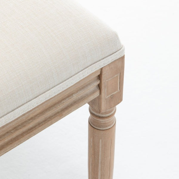 English Elm Farmhouse Rubberwood Dining Chairs Handwoven Rattan Back Linen Cushion Set of 2 Beige W6098P507924
