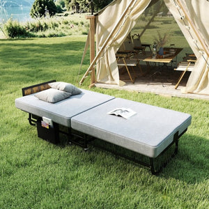 English Elm 78×31 Rollaway Guest Bed with Memory Foam Mattress Headboard and USB Charging Port W6101P525714